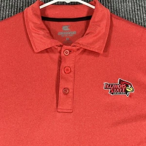 Illinois State Redbirds Mens Polo Shirt Medium Red Short Sleeve Colosseum NCAA - Picture 1 of 13