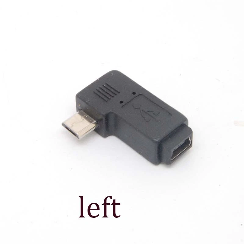 90 Degree left Angle Adapter micro USB Type A B male to mini USB feMale Charger - Image 1 of 4