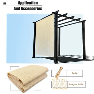 Alion Home© Shade & Privacy Panel Mesh Tarp Grommets 90% UV Block Banha Beige 2S - Picture 1 of 7