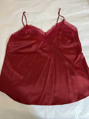 Express Red Lacey Camisole, Small Adjustable Straps, Women’s Cami Retail $48 New - Image 1 of 4