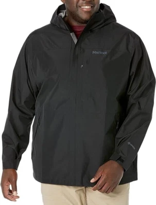 MARMOT Minimalist Gore-Tex Hombres 4X/4XL Grande Lluvia Parka/Chaqueta/Abrigo Negro $250 NUEVO Foto 1 de 4