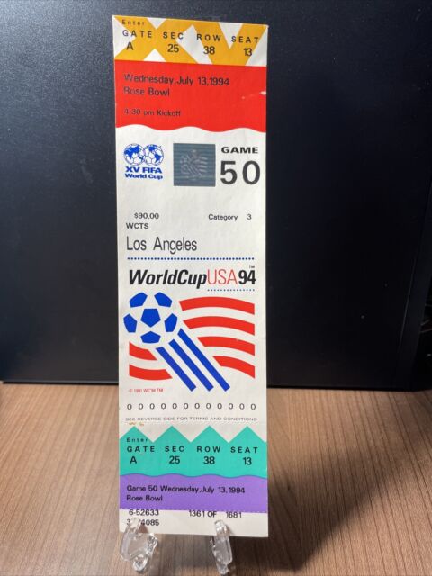 Soccer Original Vintage Sports Ticket Stubs 1994