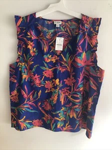 J.crew PT4563 blau tropisch ärmelloses Top Größe Small. - Bild 1 von 2