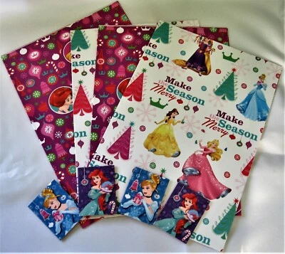 Disney Princesses Christmas Gift Wrap Set 4 Sheets 70 x 50 cm and 4 Gift Tags - Image 1 of 4