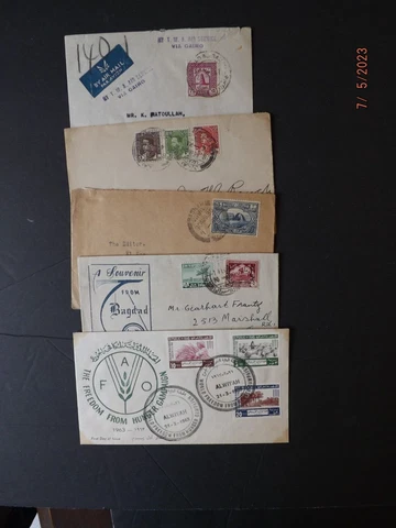 Iraq Postal History - 5 Covers Cover