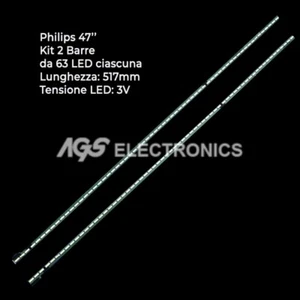 KIT 2 BARRES DE BANDES 63 LED-TV-PHILIPS 6922L-0071A LC470EUGPFF1 47E700S - Bild 1 von 1