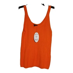 MAGLIONE SCOOP DONNA cinturino canotta piccola taglia 2 arancione neon. Stretch. Nuovo con etichette - Foto 1 di 5