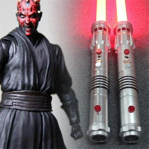 YDD Star Wars Replica Lightsaber Darth Maul Cosplay Silver Metal Red Light  Prop - Picture 1 of 10