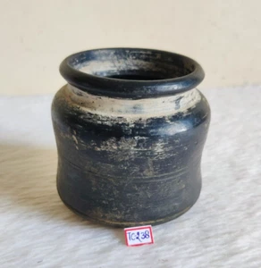 Vintage Handcrafted Black Terracotta Water Pot Old Decorative Collectible TC238 - Picture 1 of 8