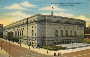 Postkarte Ohio Cleveland Öffentliches Auditorium Gebäude Leinen nicht verschickt  - Bild 1 von 2