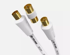 Coaxial TV Aerial Cable Coax Straight Extension Lead Male to Male Antenna 1m - Picture 1 of 4