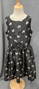 Gymboree Girl's Size 8 Summer Party Sleeveless Dress Black Metallic Scottie Dog - Picture 1 of 4