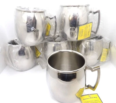 Moscow Mule Stainless Steel 16 oz. Beer Beverage Mug set of 6 New - Image 1 of 4