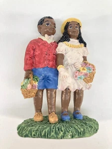 Treasures of the Heart African American Boy & Girl Flowers 30105 1995 Young Inc. - Picture 1 of 9