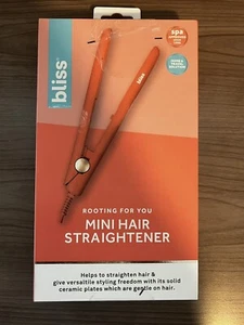 Bliss Ceramic Plate Mini Hair Straightening Iron - Coral. New - Picture 1 of 2