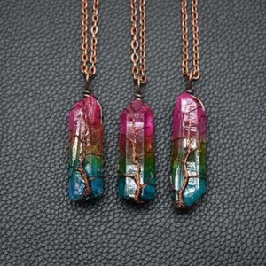 Hot Selling Stone Crystal Pillar Tree Of Life Pendant In Europe And America - Picture 1 of 8