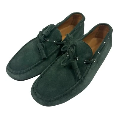 ZAPATOS MOCASINES DE CONDUCCIÓN RALPH LAUREN PURPLE LABEL 9D HAROLD VERDE GAMUZA NUEVOS Foto 1 de 4