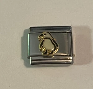 Adorable Penguin - Black & White - Cute - 9mm Italian Charm Single Bracelet Link - Picture 1 of 5