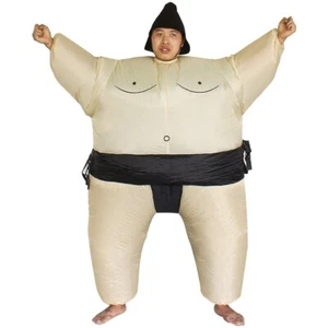 Sumo Wrestler Jumpsuit Inflatable Costume Adult Funny Halloween Cosplay Party - Picture 1 of 12