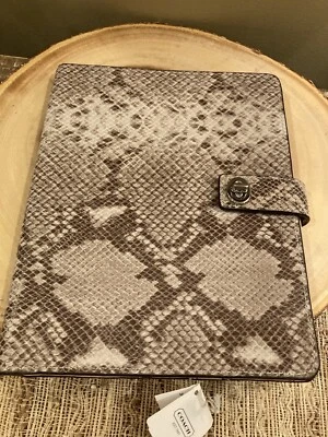 COACH F67880 Tablet SLEEVE 10X8 Snake Print Tan/white/grey. New W Tags Rt-198$ - Image 1 of 4