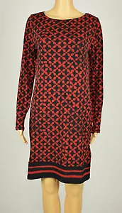 Michael Kors Womens Red Blaze Long Sleeve Geo-Print Sheath Dress M - Picture 1 of 2