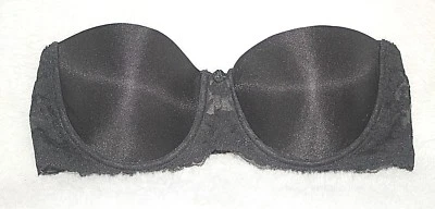 Sujetador sin tirantes BESTFORM negro satinado y encaje talla 36 C * En muy buen estado + Foto 1 de 4