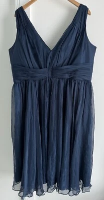 Willow & Birch Navy Evening Cocktail Layered Dress Size 22 Flattering On - image 1 of 4