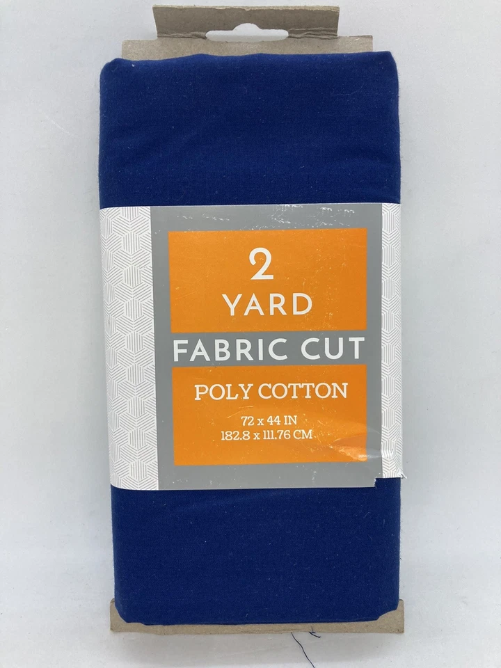2 Yard Poly Cotton Fabric Cut 72" x 44" Dark Blue - Image 1 of 1