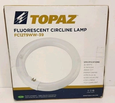 (2) TOPAZ 12" FC12T9WW Circline T9 WARM WHITE 32 Watts 2,150 Lumens Light Bulbs - Image 1 of 4