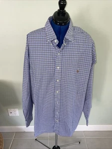 Polo Ralph Lauren Oxford Shirt Men 2XB Long Sleeve Button Down Stretch Blue Pony - Picture 1 of 6
