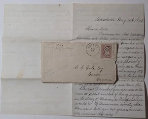 BETHEL MAINE 1865 #65 Brief geprägt Gould's to EXETER ME mit Brief CHARLESTON dl - Bild 1 von 3