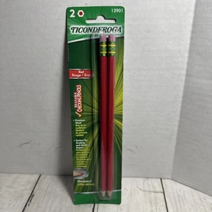 Ticonderoga Red Erasable Checking Pencils Pre-Sharpened 2pk 13901 - Picture 1 of 5