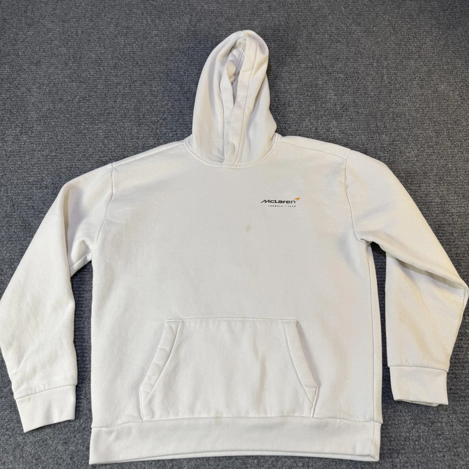 Мужская толстовка с капюшоном McLaren F1 Team большая белая Hollister MCL60 2023 гоночный пуловер - Изображение 1 из 4