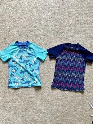 2 件装儿童男孩/女孩 Land’s End 尺寸 L (6X) Rush Guard — 第 1/4 张图片