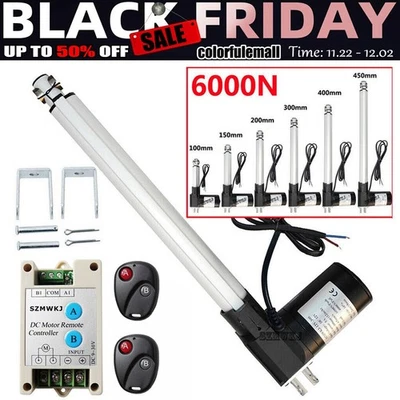 Heavy Duty 1320lbs 6000N Lift DC12V Electric Linear Actuator Motor Controller CL - Image 1 of 4