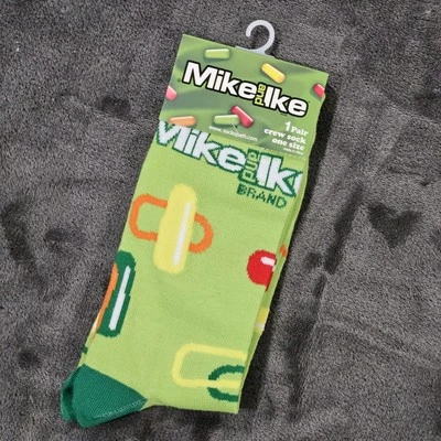 Mike And Ike 糖果船员袜子 1 双均码适合最有趣的新奇新品 — 第 1/4 张图片