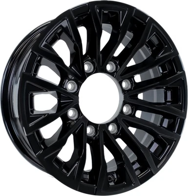 eCustomrim 2-Pk Aluminum Trailer Wheels 16X6 16" 8 Lug 6.5 Center Edge Black Rim - Bild 1 von 4