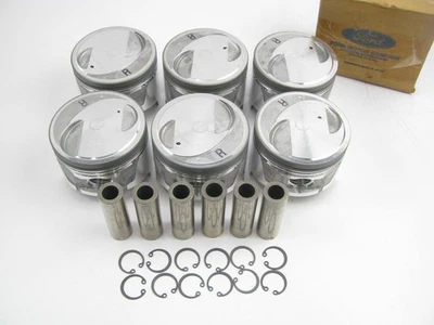 (6) New Genuine OEM Ford Engine Piston Set 1997 Mercury Villager 3.0L F7XZ6108EA - Image 1 of 3