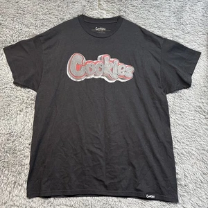 COOKIES BRAND T SHIRT 2XL XXL BLACK & RED CREW NECK - Picture 1 of 6