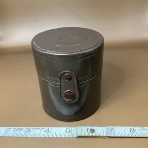 Nippon Kogaku vintage Brown Leather Lens Case 4” Tall - Picture 1 of 5