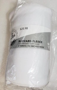 Blizzard Fleece Solid White 2 Yd 58" Wide Roll Lightweight Fleece - Picture 1 of 3
