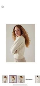 Athleta Revive Retroplush Active Fitness Sweatshirt Magnolia Ivory Thumbhole XXS - Bild 1 von 17
