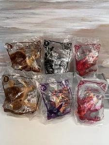Madagascar 2 McDonalds Toys NIP #1,1,2,4,6 Alex, Gloria, Marty, Skipper Lot Of 6 - Picture 1 of 14