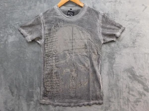 Black Hearts Brigade Shirt Mens Medium Gray Skull Double Sided Graphic Made USA - Picture 1 of 11