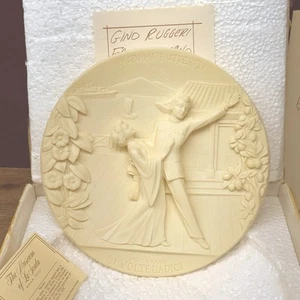 Vintage Madame Butterfly Studio Dante Di Volteradici Alabaster Plate Milan Italy - Picture 1 of 15