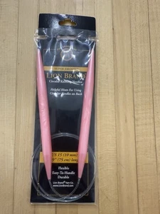 Agujas de tejer circulares marca Lion 10 mm US15 rosa 29" pulgadas de largo nuevas - Imagen 1 de 6