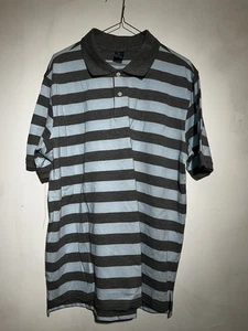 Camisa polo Bugle Boy para hombre - SS - rayas azul claro/gris talla L - Excelente - Imagen 1 de 3