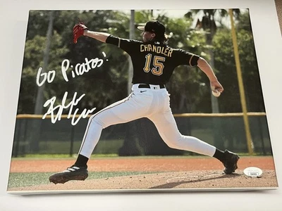 Bubba Chandler Signed 11x14 Photo Canvas Print Go Pirates Inscription JSA  - Image 1 of 3