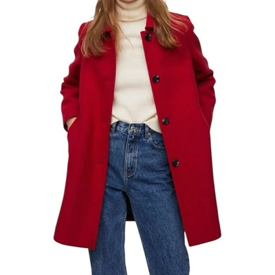 Abrigo para mujer MNG Mango rojo mezcla de lana talla M - clásico invierno con botones Foto 1 de 4
