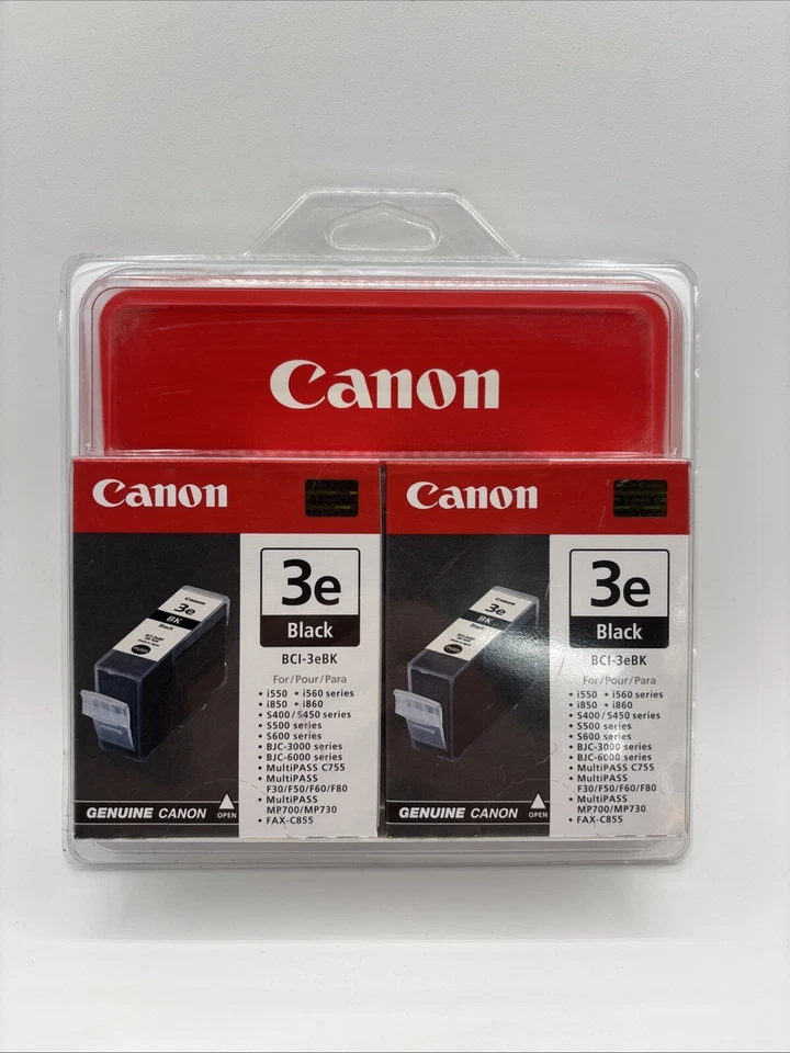 GENUINE Canon 3e Black Ink Cartridge BCI-3eBK 2 Pack NEW SEALED Creative Park - Image 1 of 3